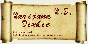 Marijana Dimkić vizit kartica